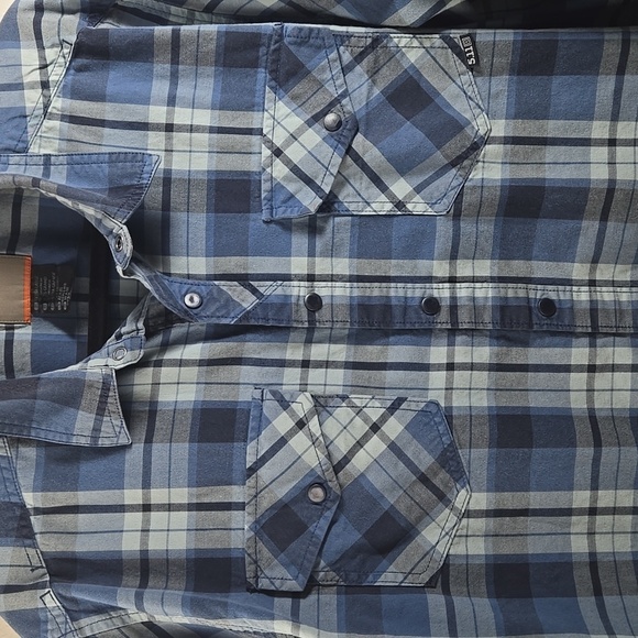 5.11 Tatical Blue Plaid Button Down Long Sleeve Shirt - Picture 2 of 6